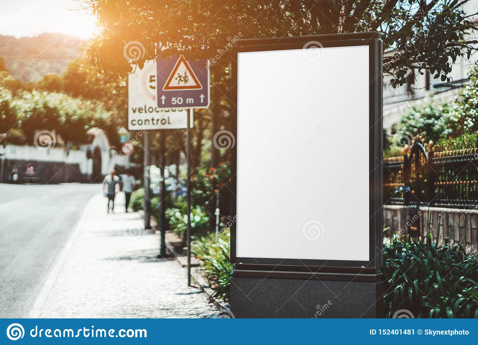 An Empty Outdoor Poster Mockup Stock Image – Image Of Banner With Street Banner Template