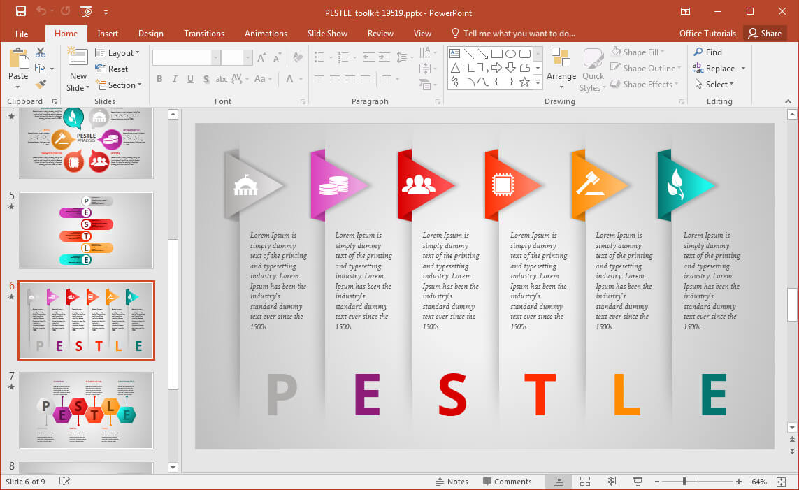 Animated Pestle Analysis Presentation Template For Powerpoint With Regard To How To Create A Template In Powerpoint