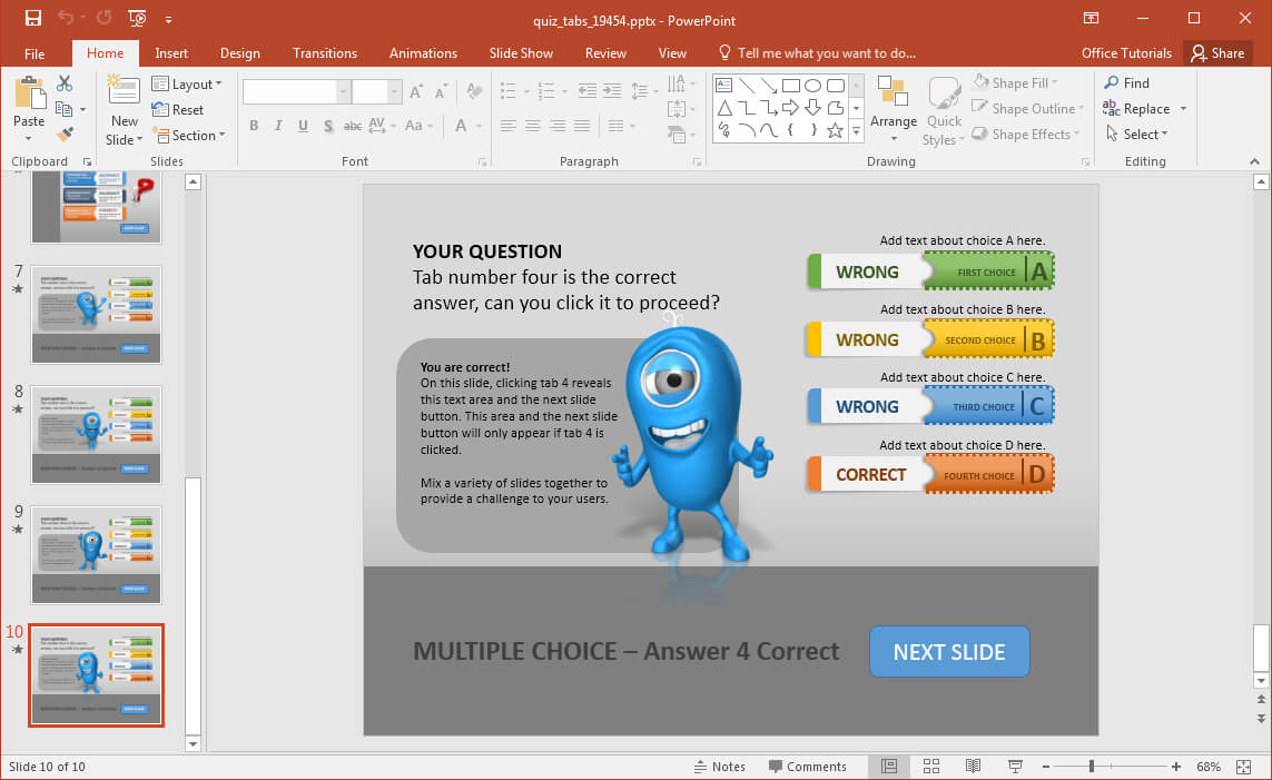 Animated Powerpoint Quiz Template For Conducting Quizzes Inside Powerpoint Quiz Template Free Download