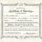 Antique Marriage Certificate Template | Vector Vintage Inside Certificate Of Marriage Template