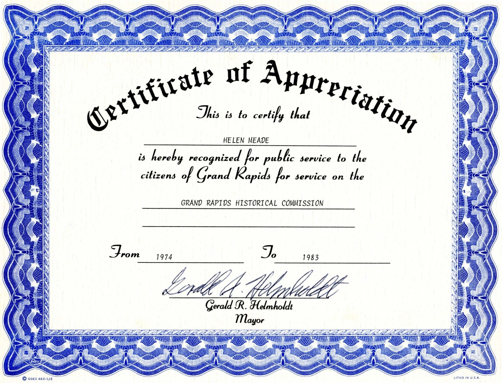 Appreciation Certificate Templates Free Download For Free Template For Certificate Of Recognition