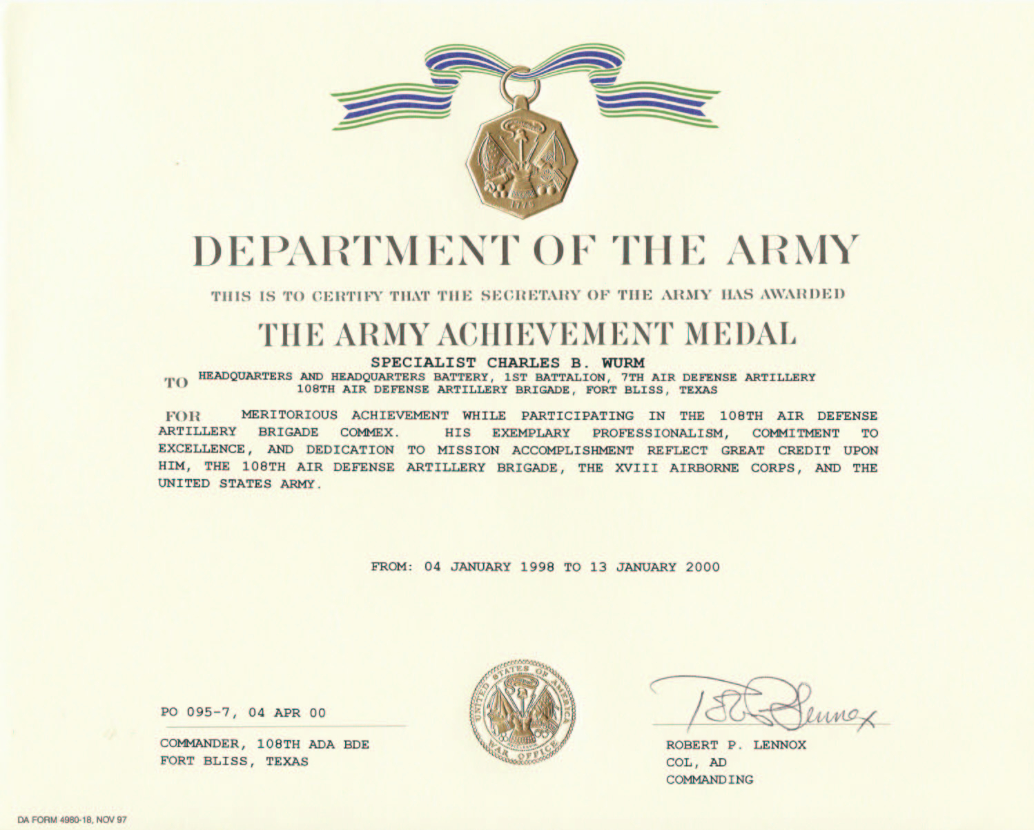 Army Achievement Medal Certificate Template ] – States Army Inside Army Certificate Of Appreciation Template