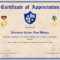Army Certificate Of Appreciation Template With Army Certificate Of Achievement Template