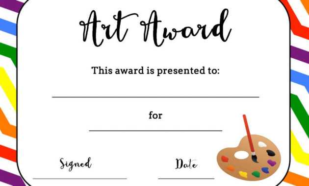 Art Award Certificate (Free Printable) | Art Certificate with regard to Classroom Certificates Templates