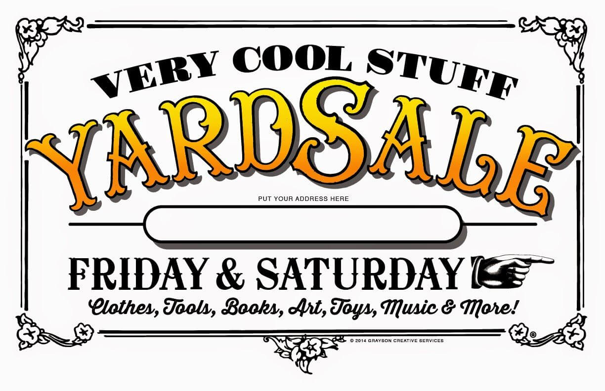 Artefacts – Antique Images: Yard Sale Sign — For Personal Pertaining To Yard Sale Flyer Template Word