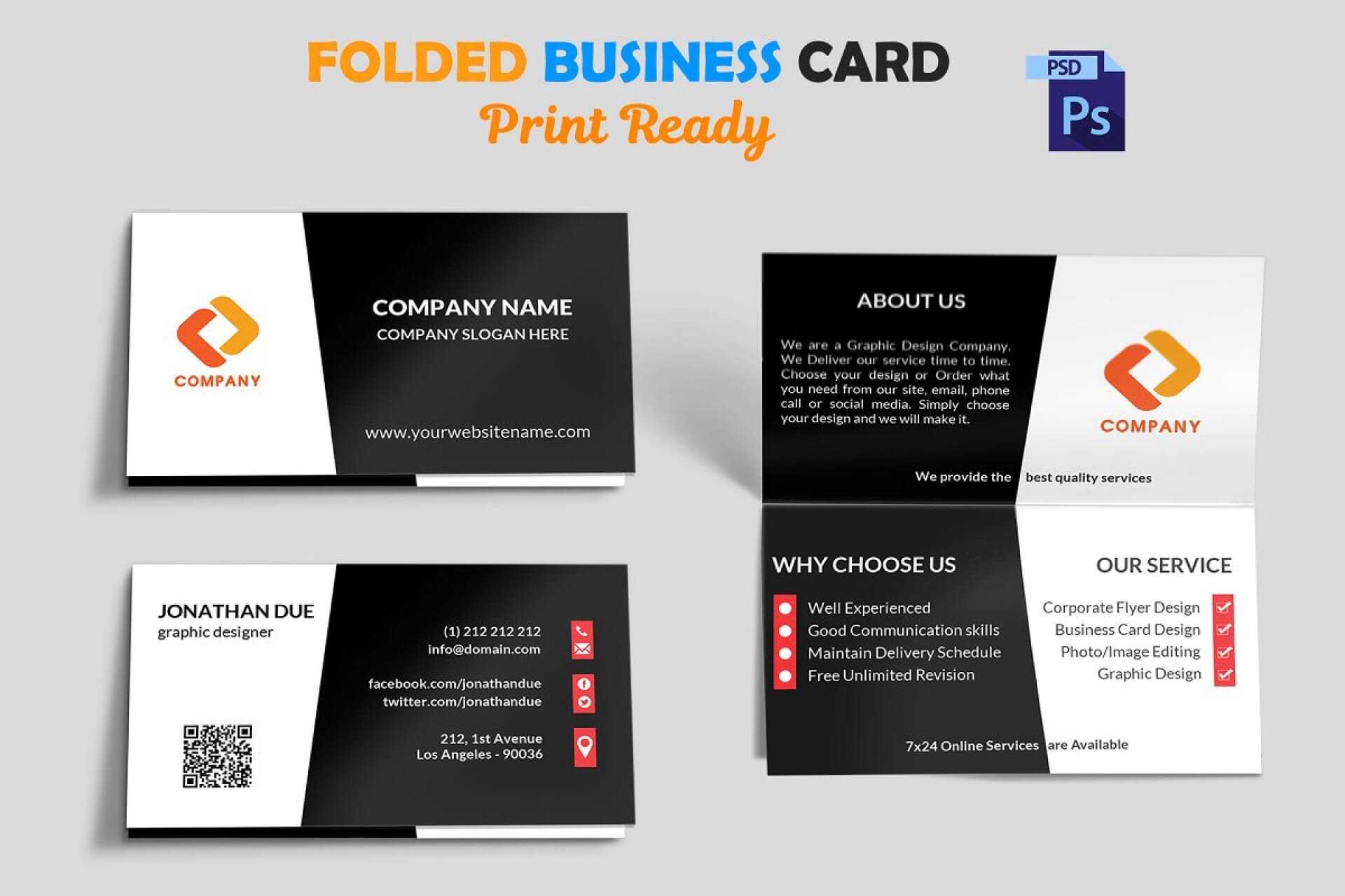 Astounding Folding Business Card Templates Template Ideas Inside Fold Over Business Card Template