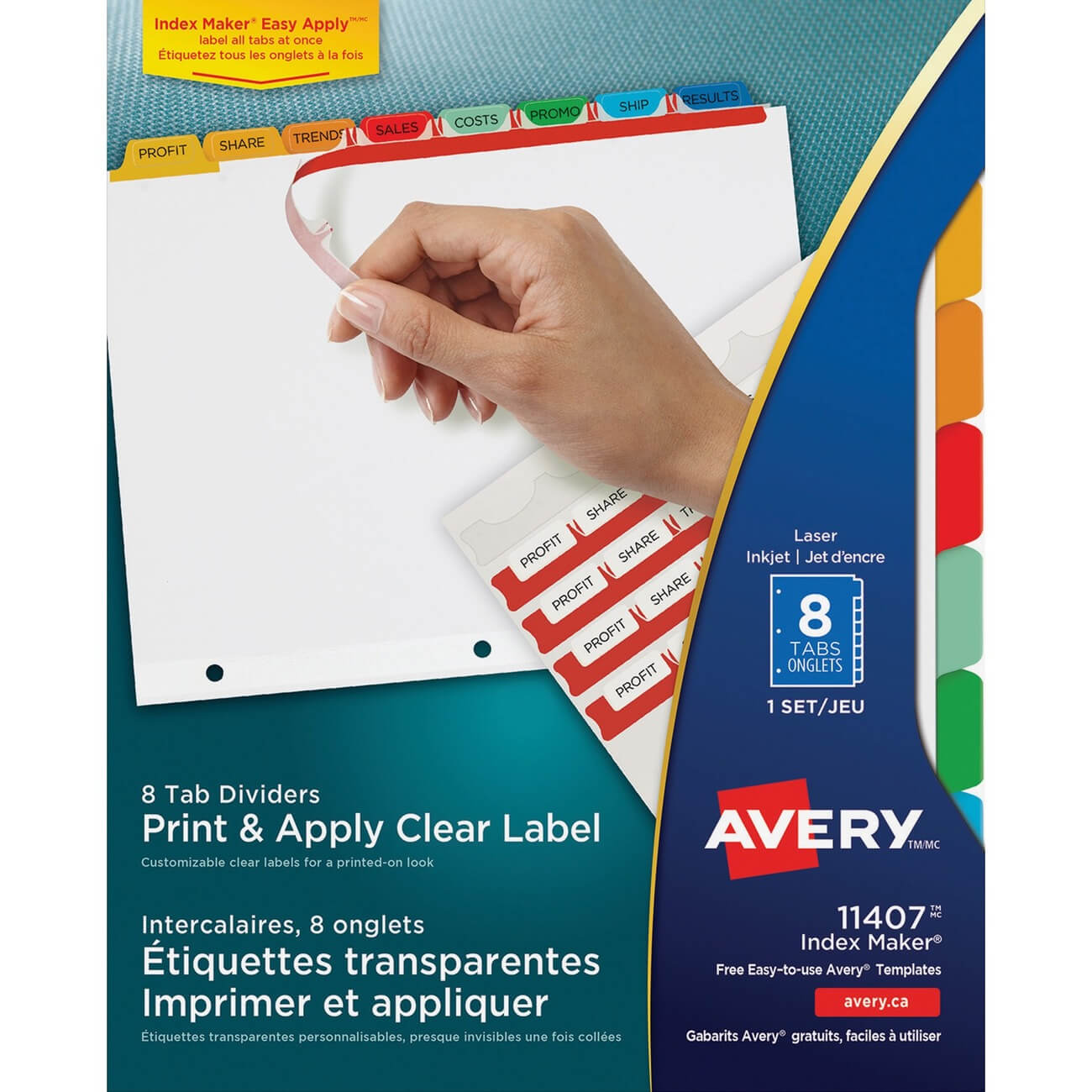 Avery® Index Maker Print & Apply Clear Label Dividers With For 8 Tab Divider Template Word