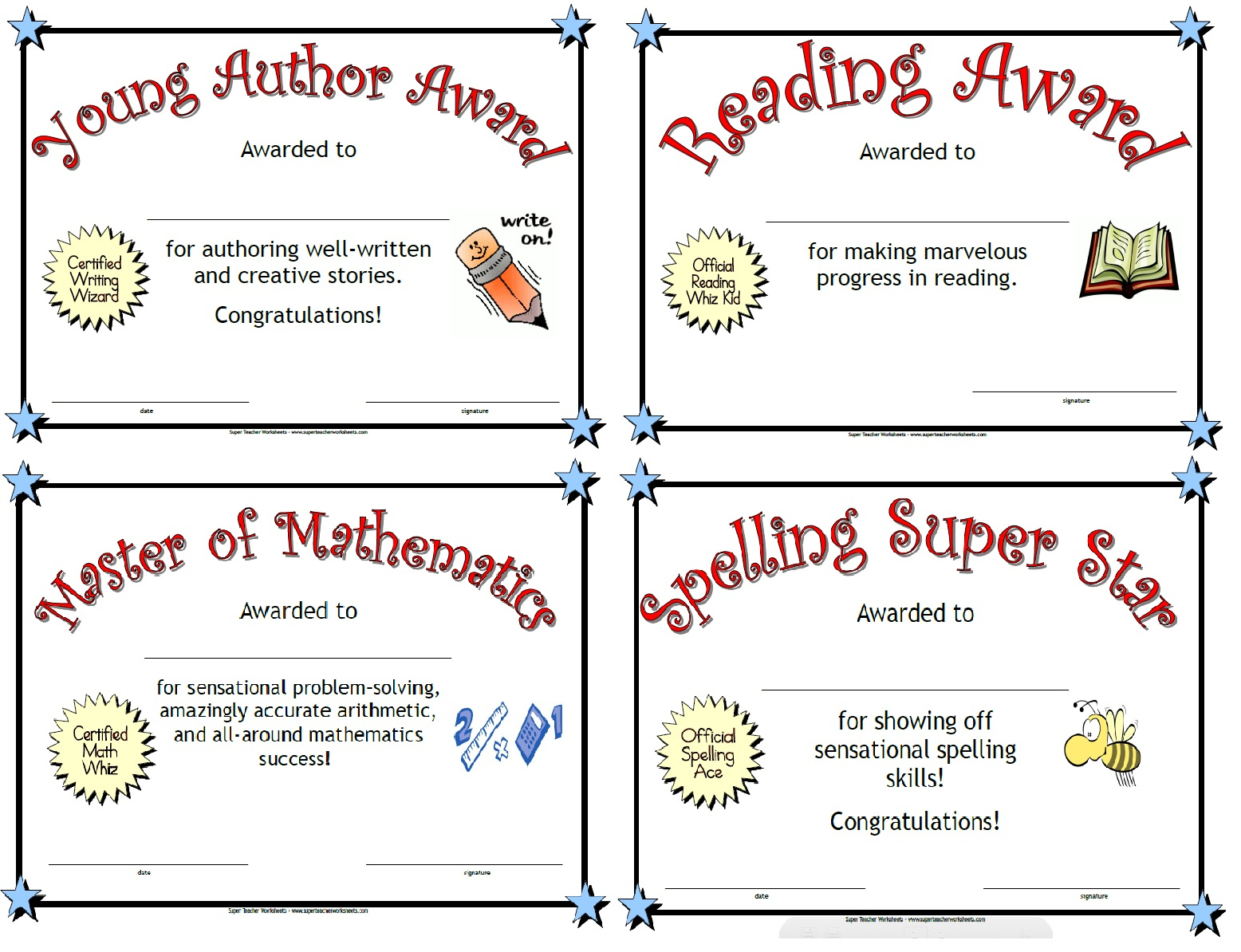 Award Certificates For Kids Pertaining To Math Certificate Template