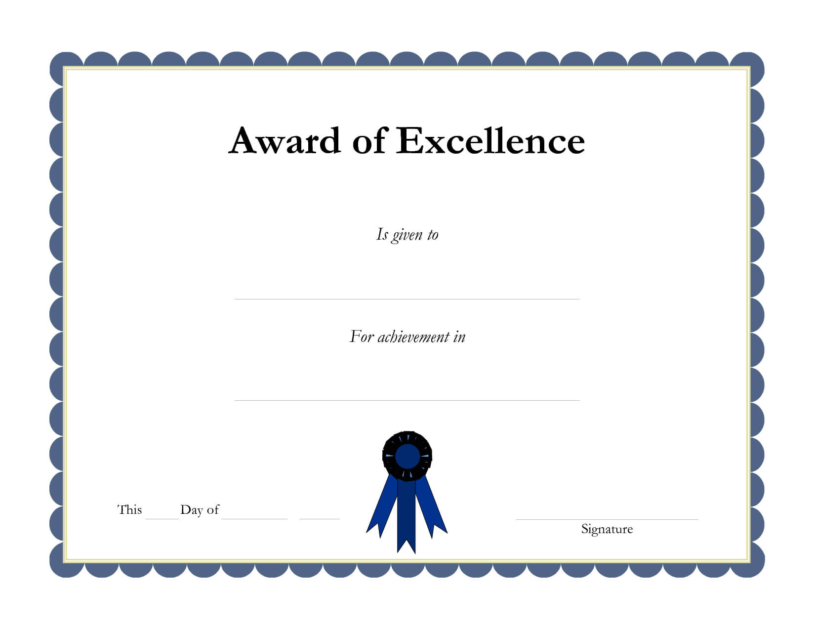 Award Template Certificate Borders | Award Of Excellenceis Pertaining To Award Certificate Border Template