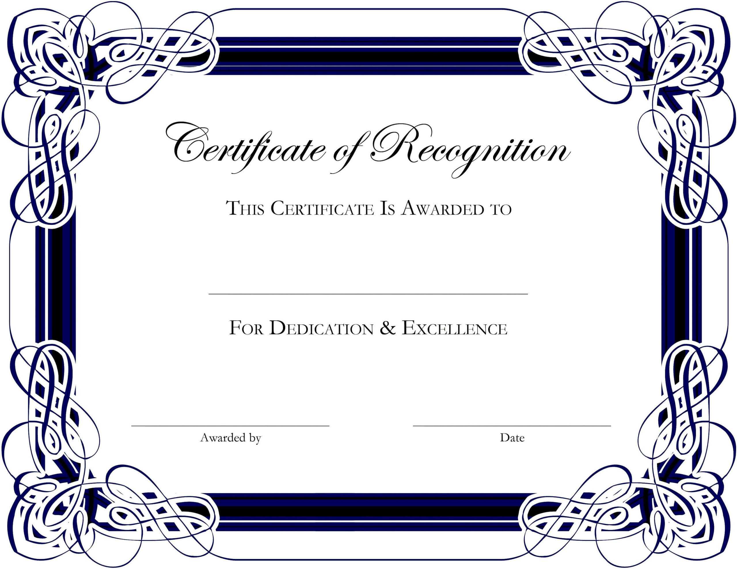 Award Templates For Microsoft Publisher | Besttemplate123 With Award Certificate Border Template