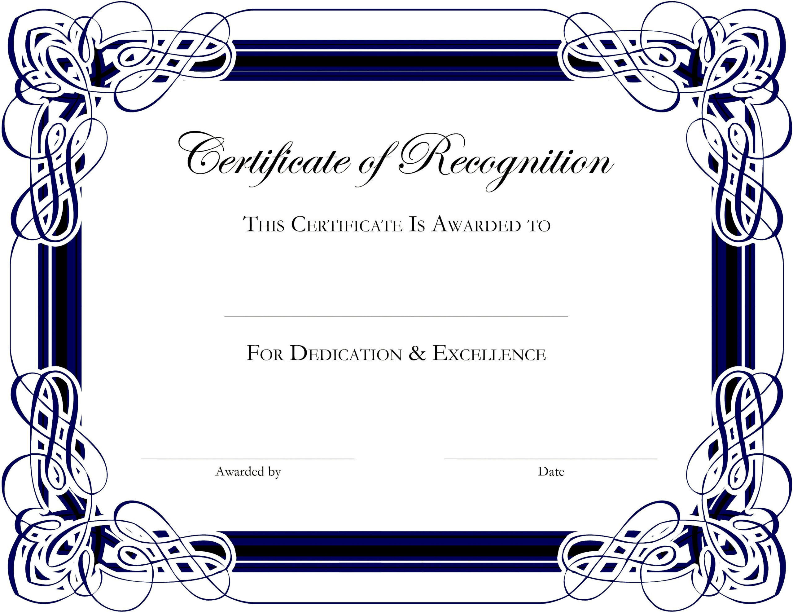 Award Templates For Microsoft Publisher | Besttemplate123 With Regard To Free Template For Certificate Of Recognition