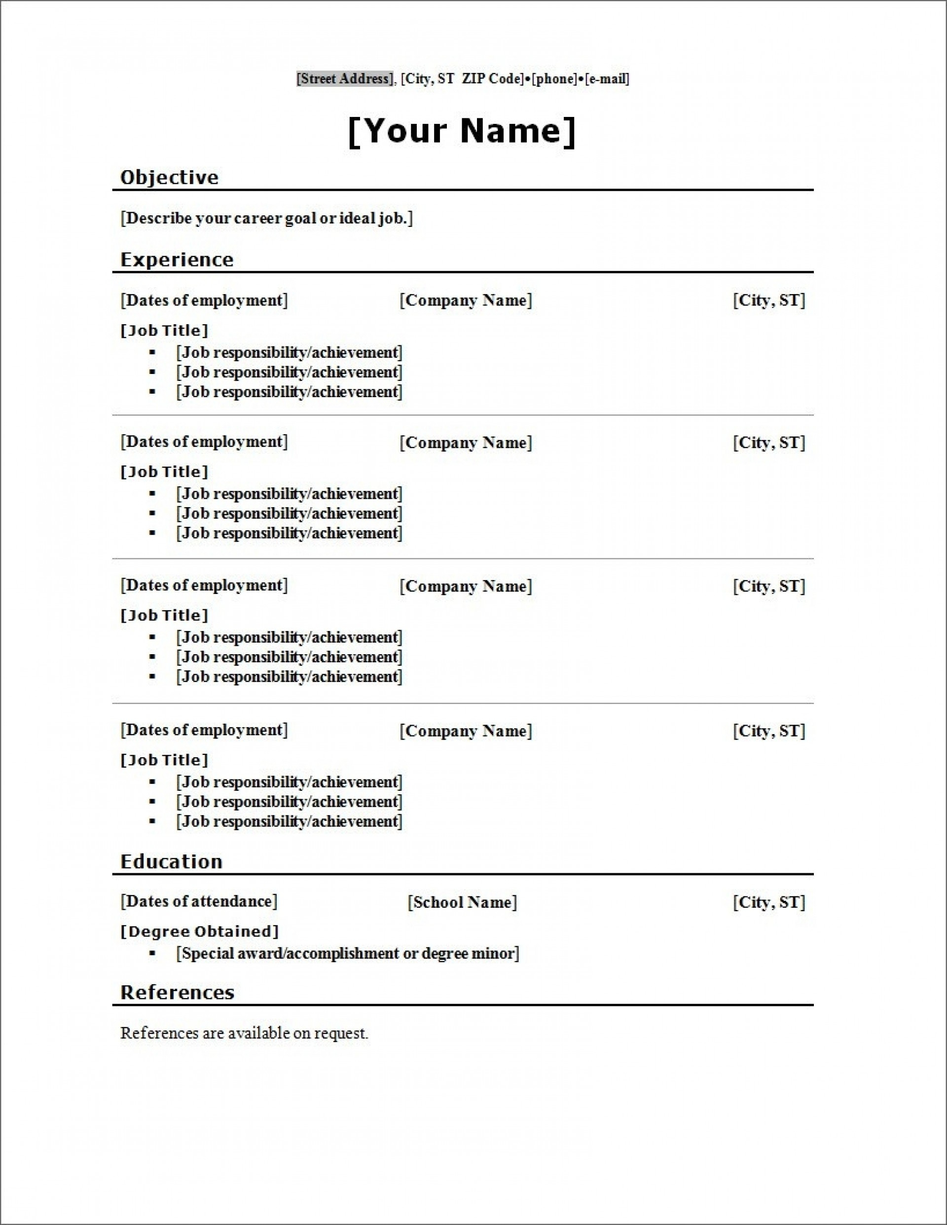Awesome Free Blank Resume Templates Template Ideas Basic With Free Printable Resume Templates Microsoft Word