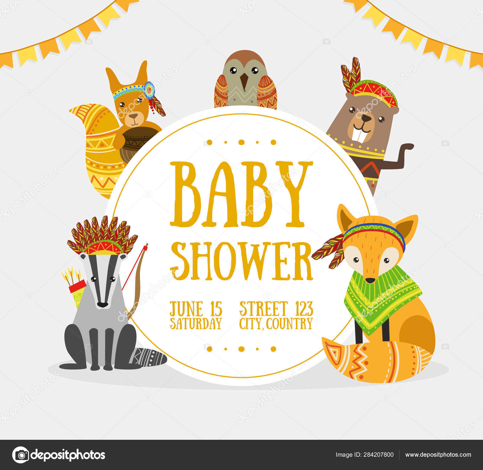 Baby Shower Banner Template With Place For Text And Cute For Baby Shower Banner Template