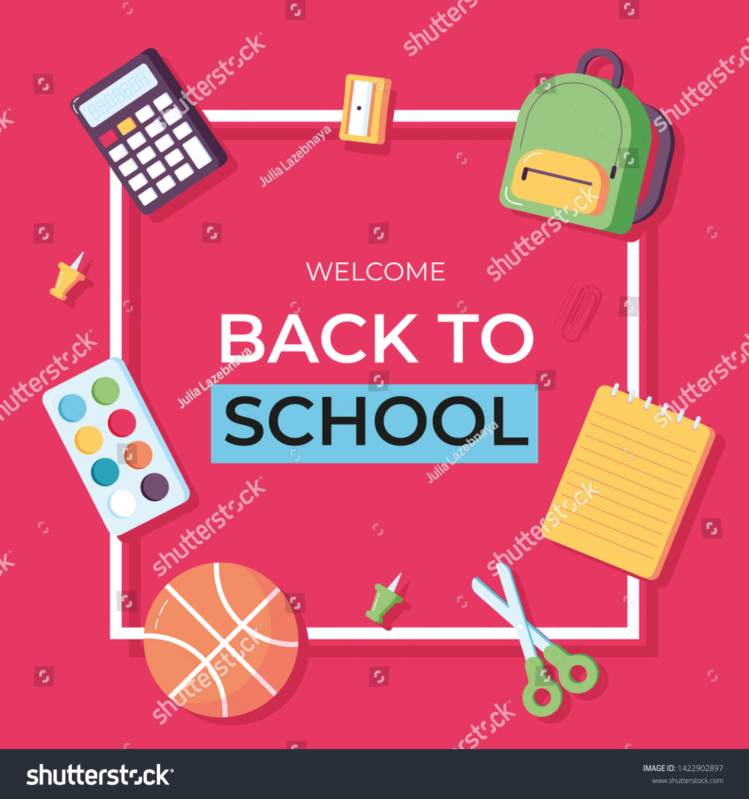 Back School Information Card Set Student Stock Vector Intended For Student Information Card Template