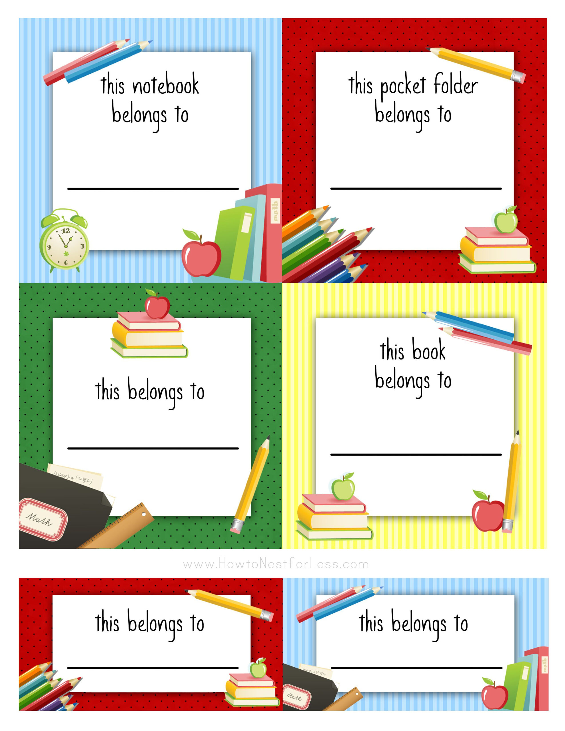 Back To School Labels For Kids | School Labels, Kids Labels For Bookplate Templates For Word