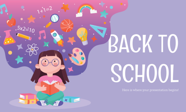 Back To School Social Media - Free Presentation Template For with Back To School Powerpoint Template