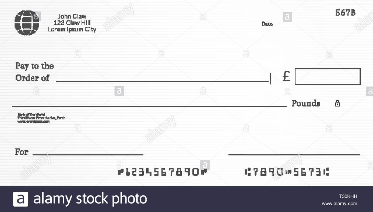 Bank Cheque Black And White Stock Photos & Images – Alamy Pertaining To Blank Cheque Template Uk