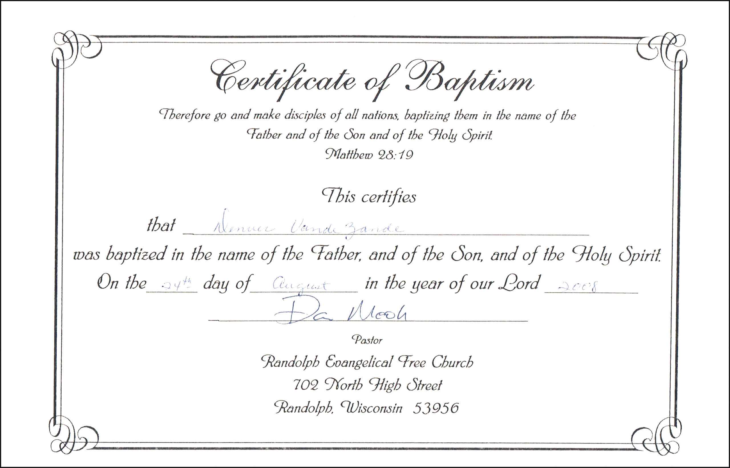 Baptism Certificate Template Publisher – Zimer.bwong.co For Christian Baptism Certificate Template