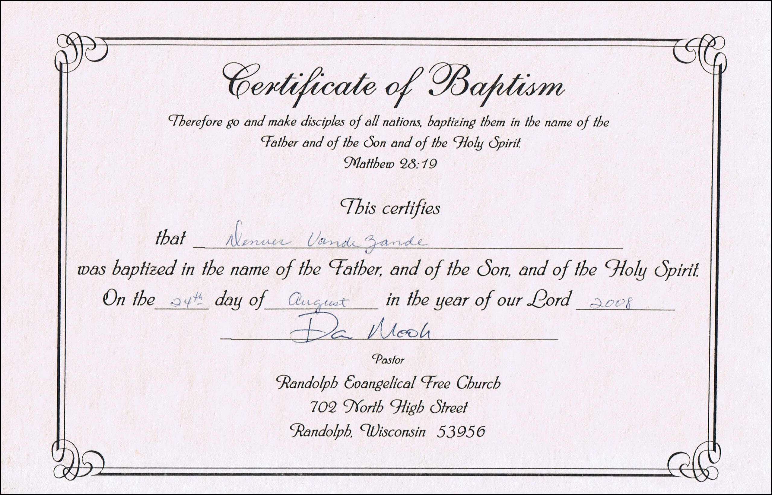 Baptism Certificate Templates For Word | Aspects Of Beauty With Baptism Certificate Template Word