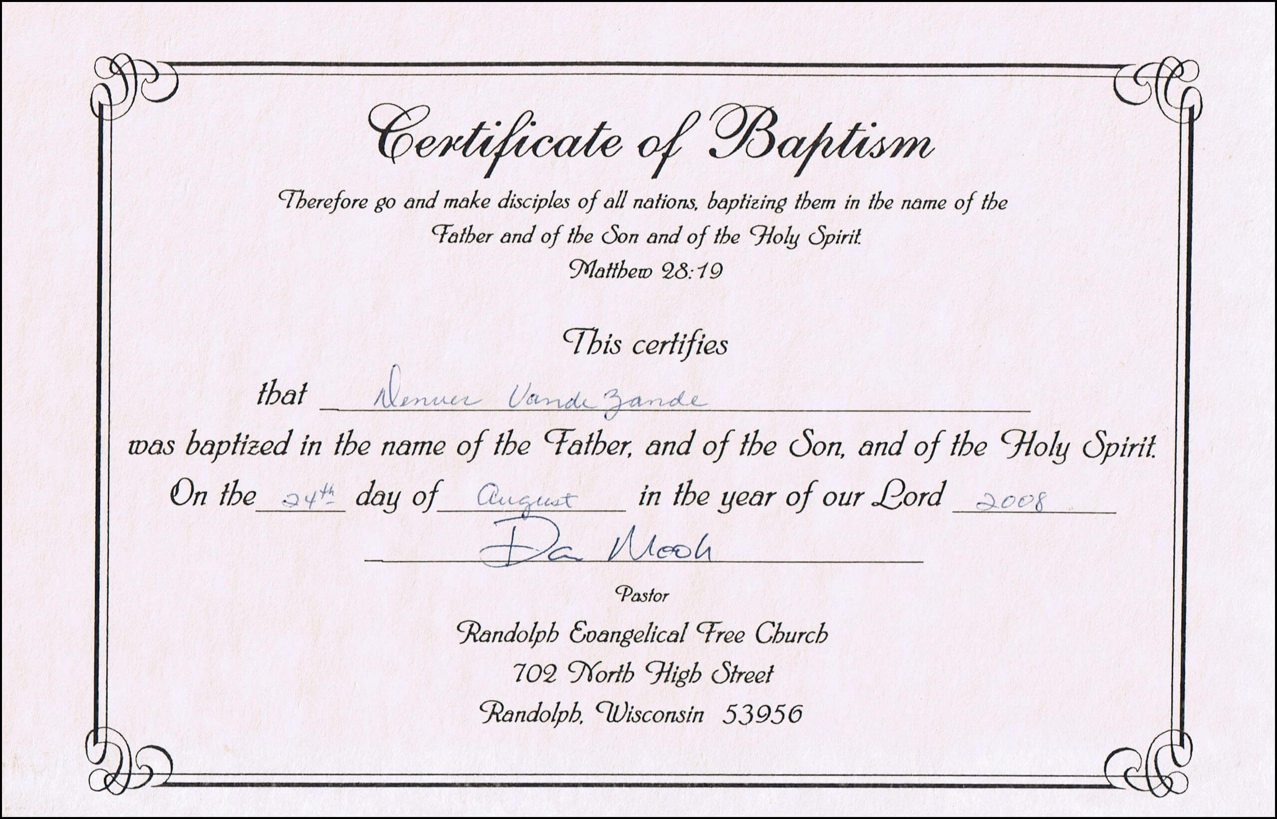 Baptism Certificate Templates For Word | Aspects Of Beauty With Regard To Baby Death Certificate Template