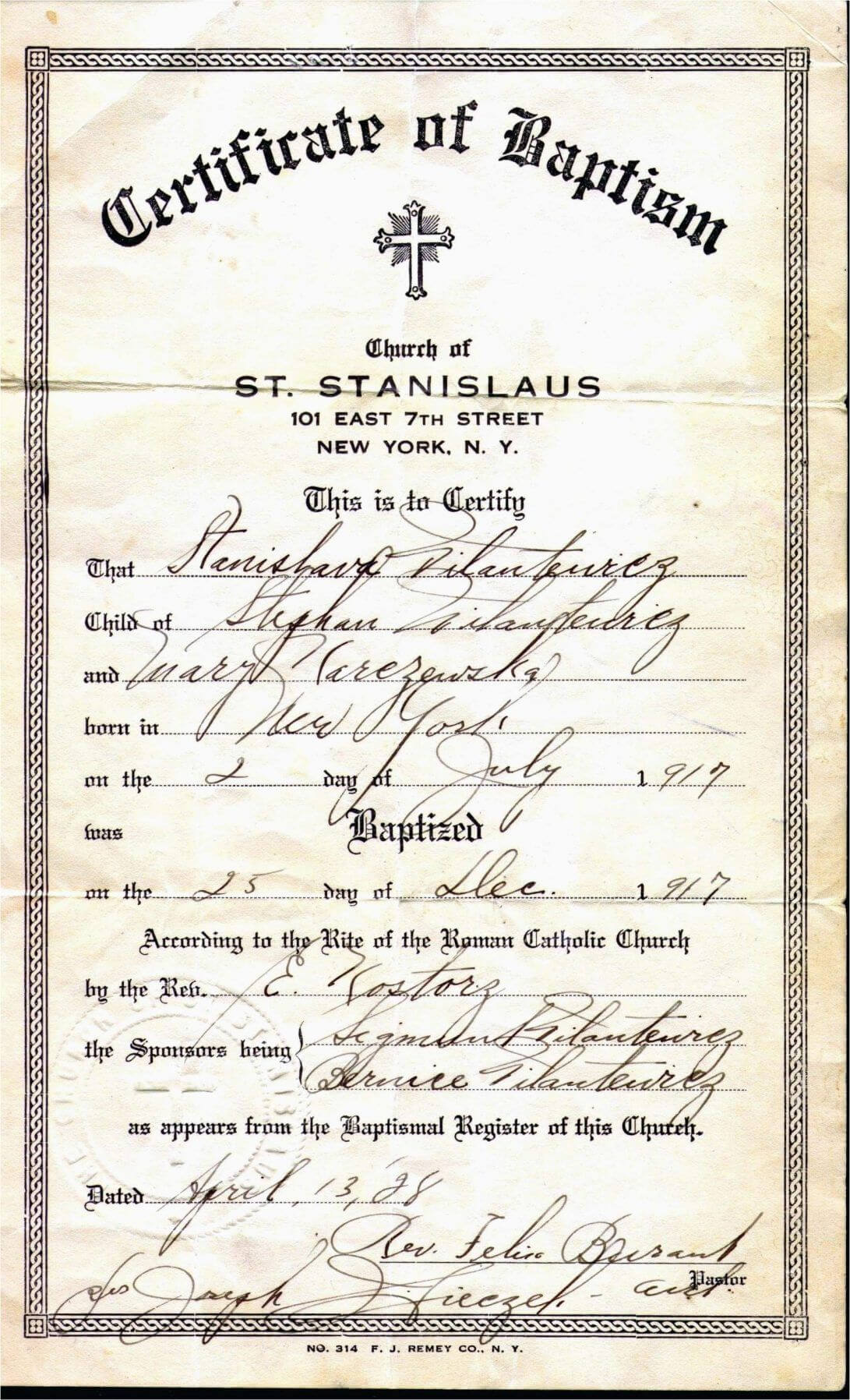 Baptismal Certificate Templates Samples Christening Template Throughout Roman Catholic Baptism Certificate Template