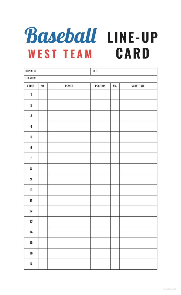 Baseball Line Up Card | Baseball Lines, Baseball Lineup, Lineup Within Baseball Lineup Card Template