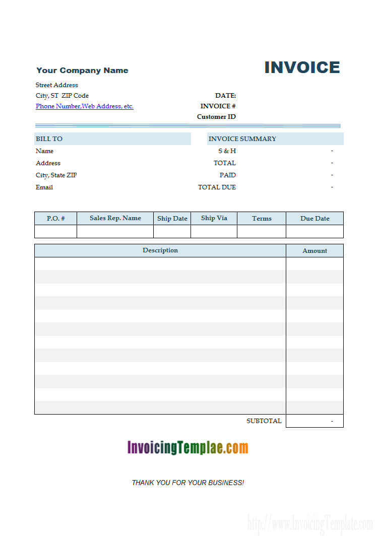 Basic Invoice Template For Mac For Free Invoice Template Word Mac