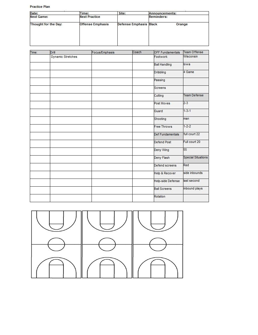 Basketball Practice Plan | Template Sample | Basketball Intended For Scouting Report Template Basketball