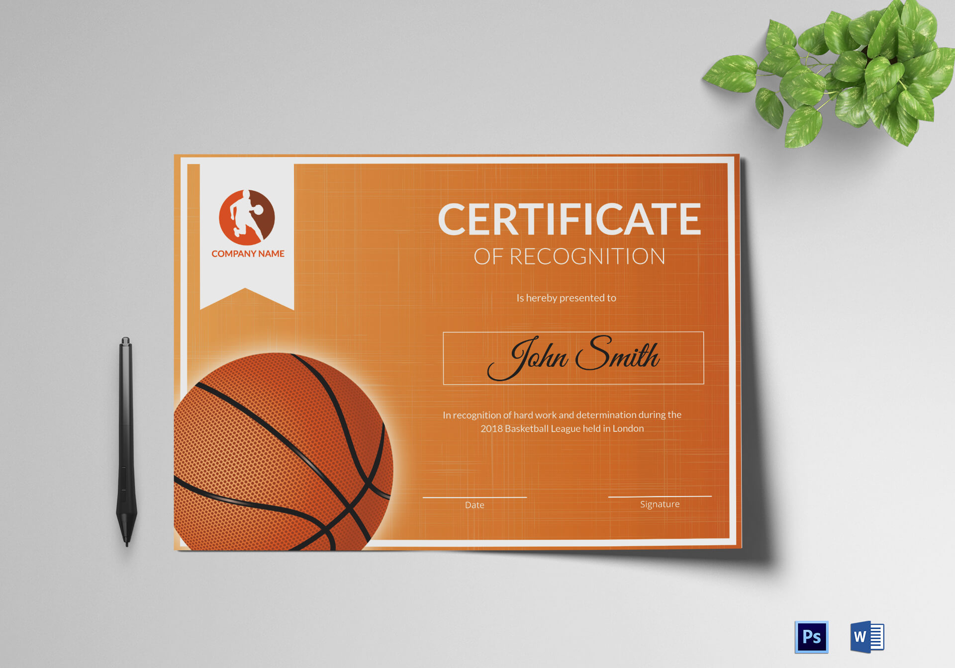 Basketball Recognition Certificate Template Within Basketball Certificate Template