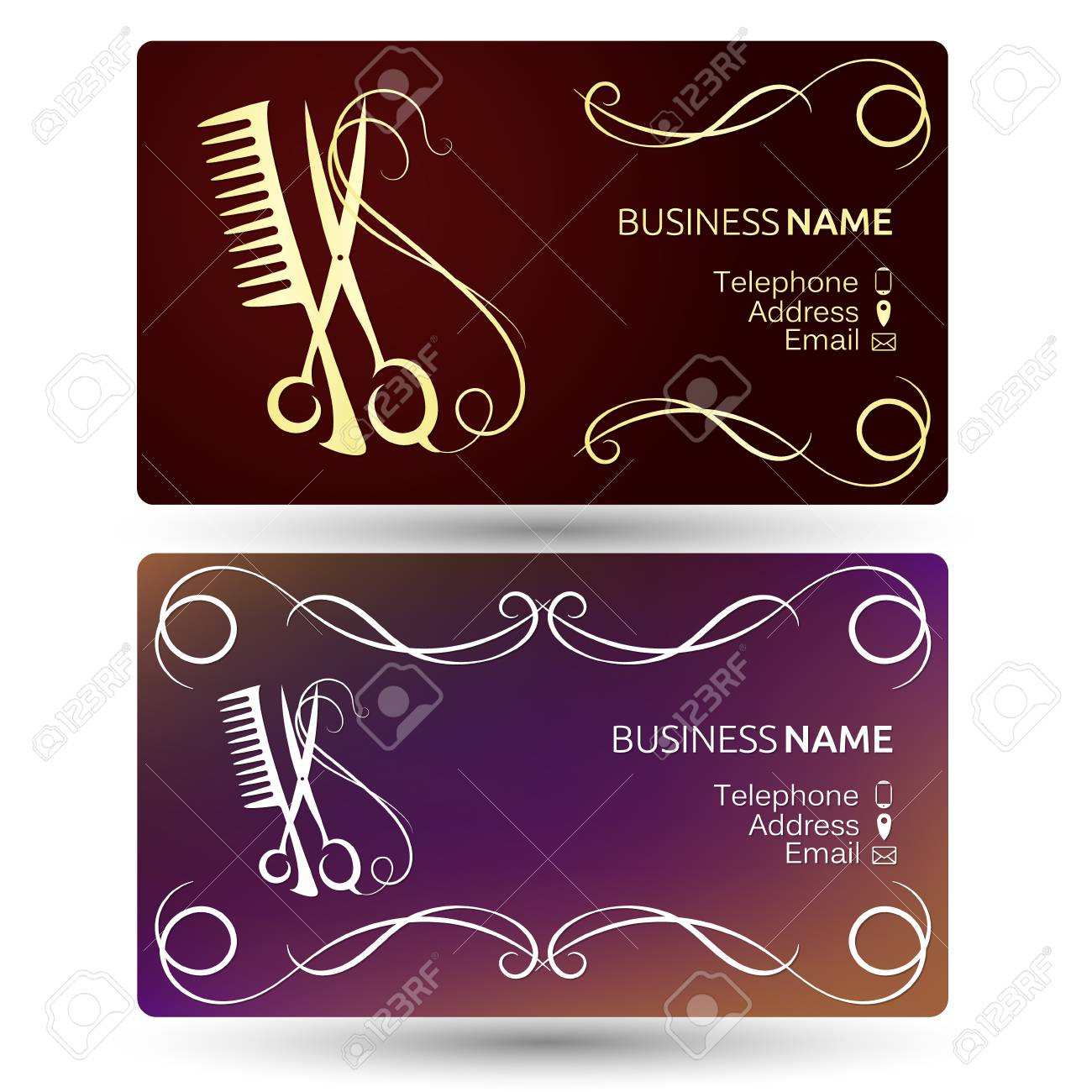 Beauty Salon And Hairdresser Business Card Template Vector Pertaining To Hairdresser Business Card Templates Free