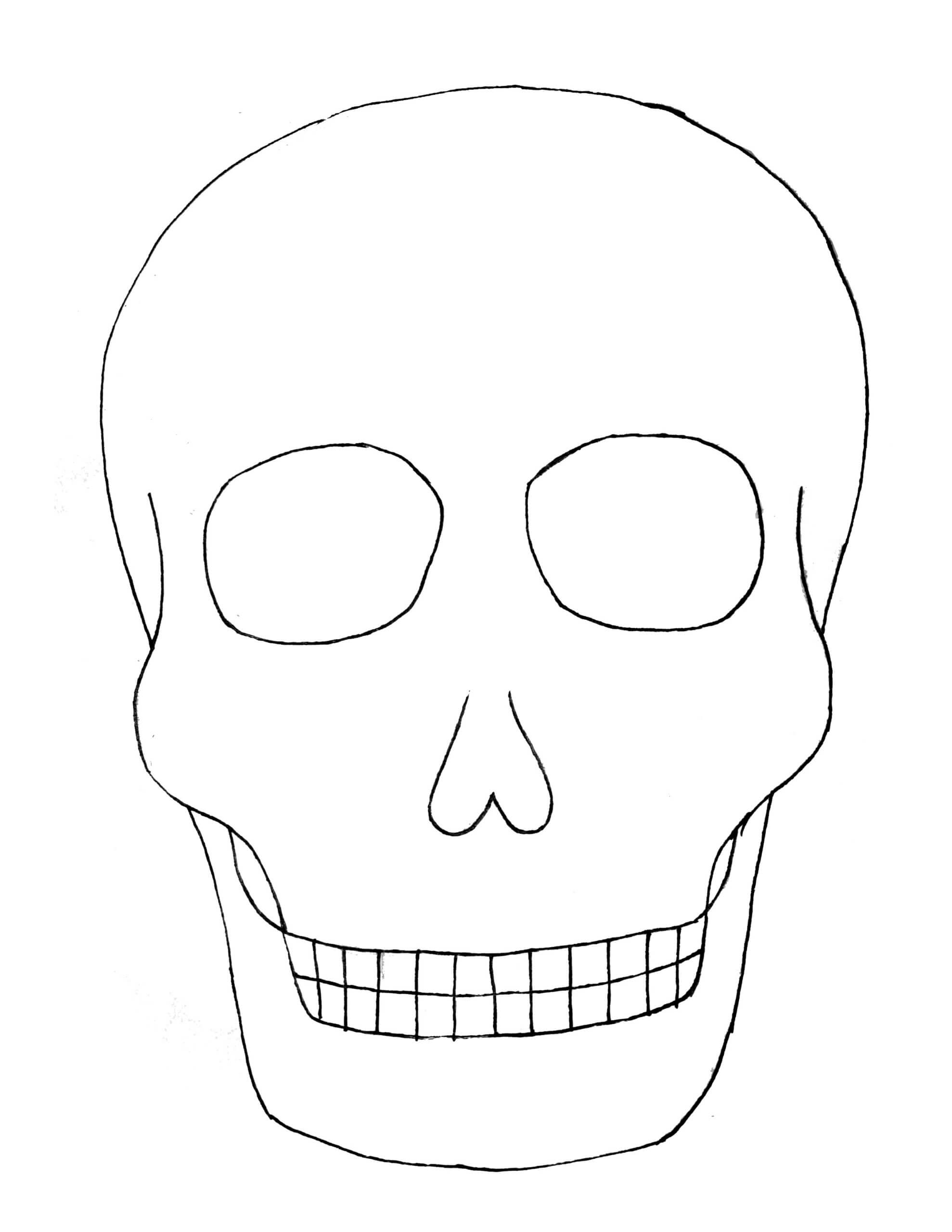 Best Coloring : Day Of The Sugar Skull Blank Template Skulls Within Blank Sugar Skull Template