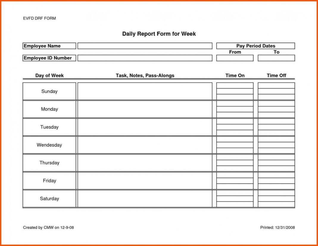 Best Photos Of Daily Job Progress Report Templates Ruction In Daily Work Report Template
