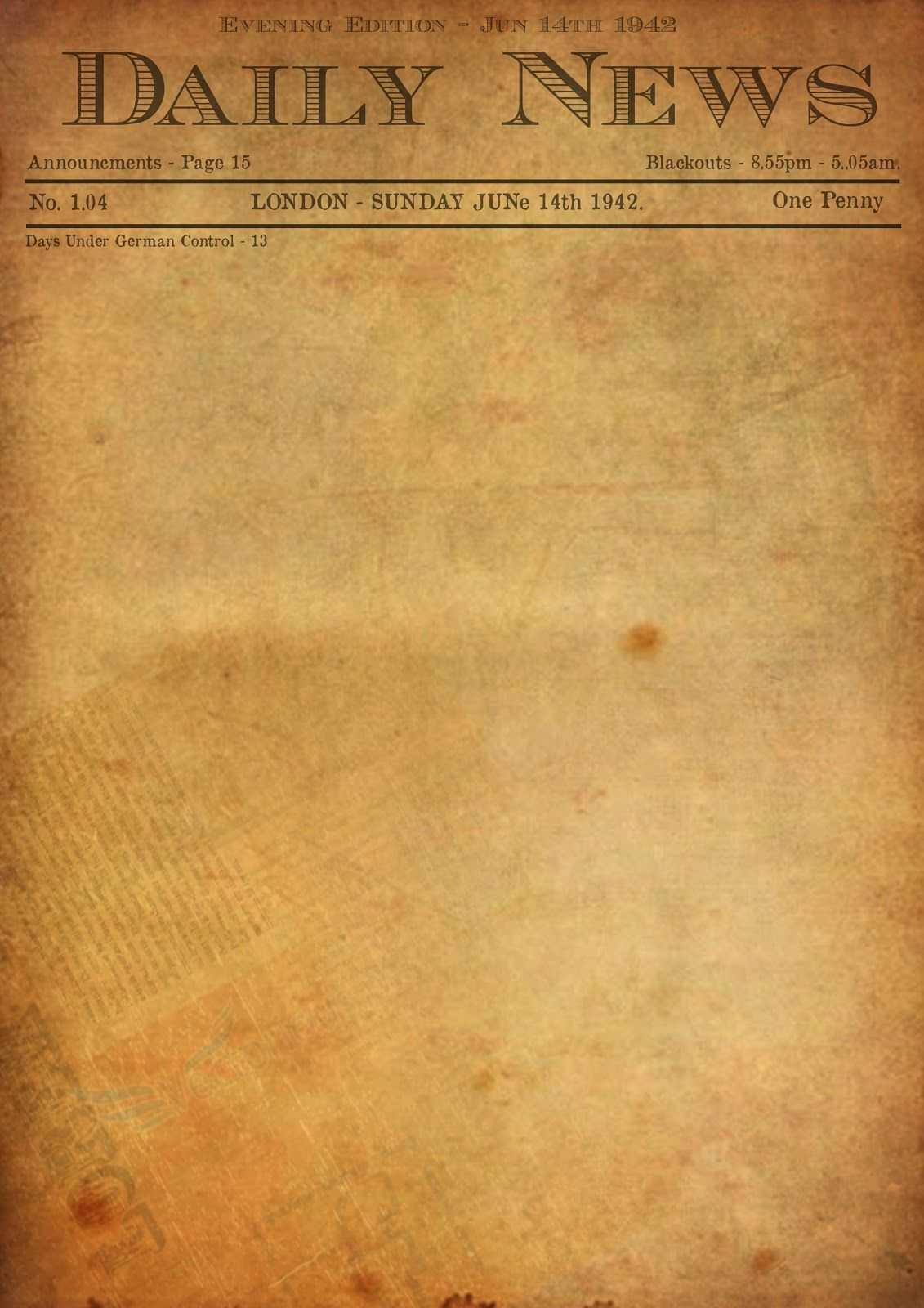 Best Photos Of Old Newspaper Template - Editable Old In Old Blank Newspaper Template