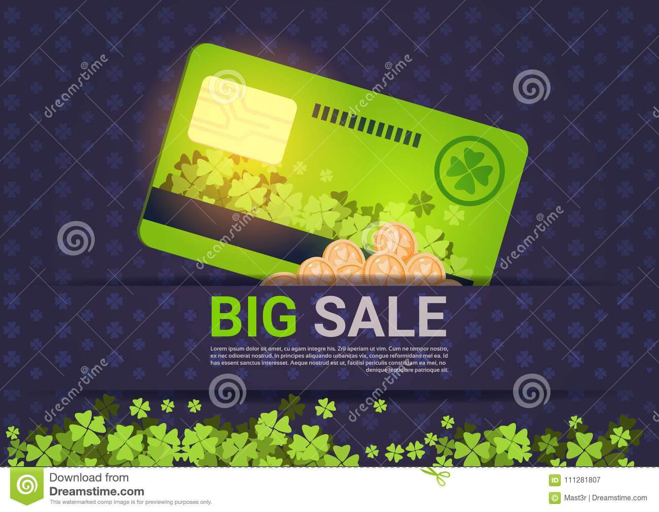Big Sale For St. Patrick Day Holiday Poster Template Credit Throughout Credit Card Templates For Sale