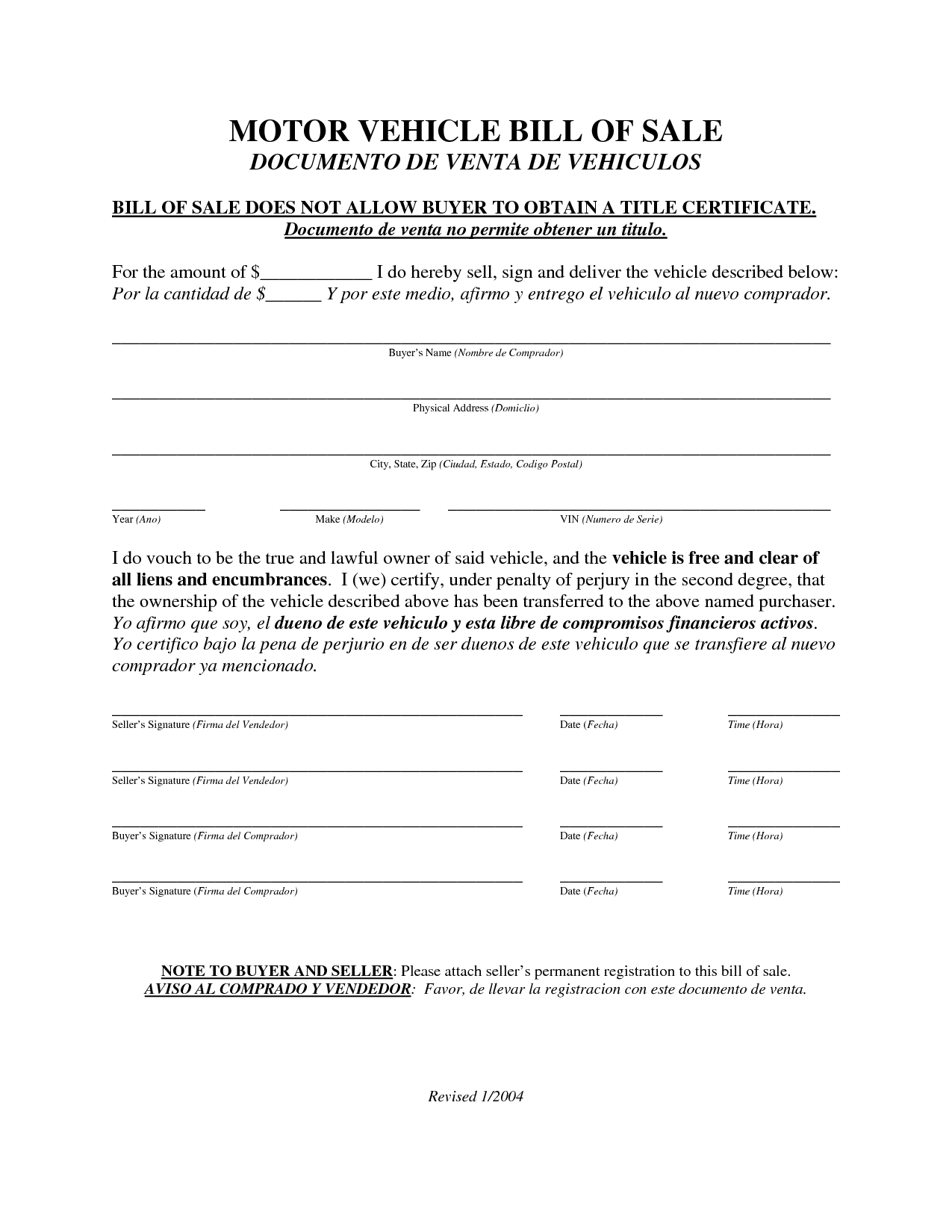 Bill Of Sale For Trailer And Bill Of Sale Template | Vehicle In Certificate Of Origin For A Vehicle Template