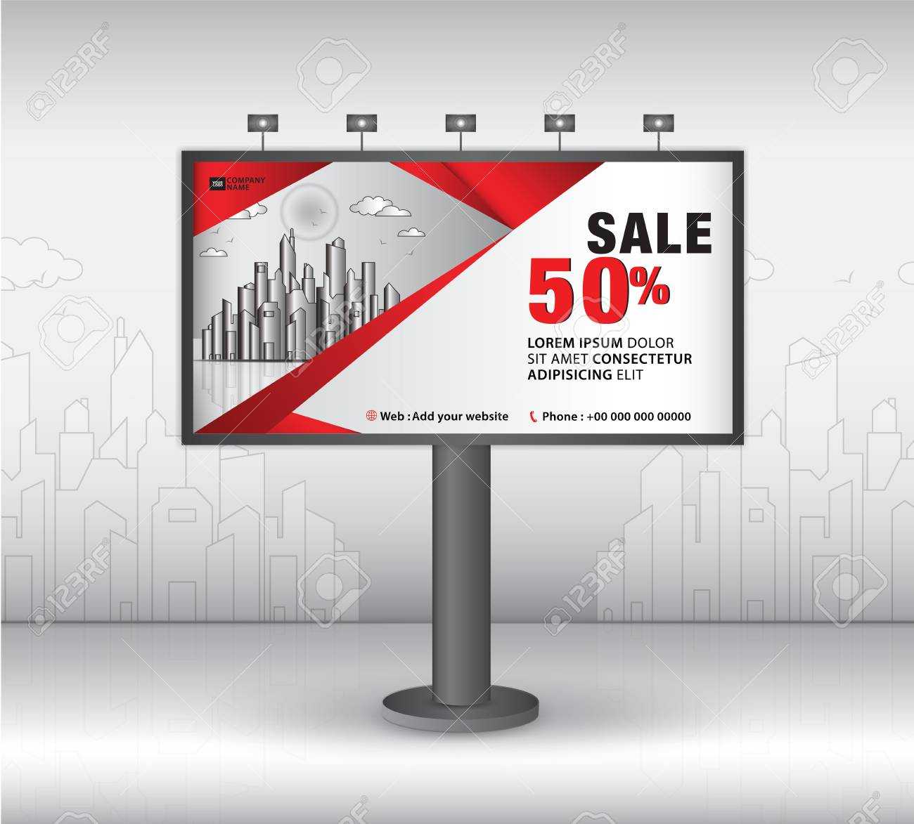 Billboard Banner Template Vector Design, Advertisement, Realistic.. For Outdoor Banner Template