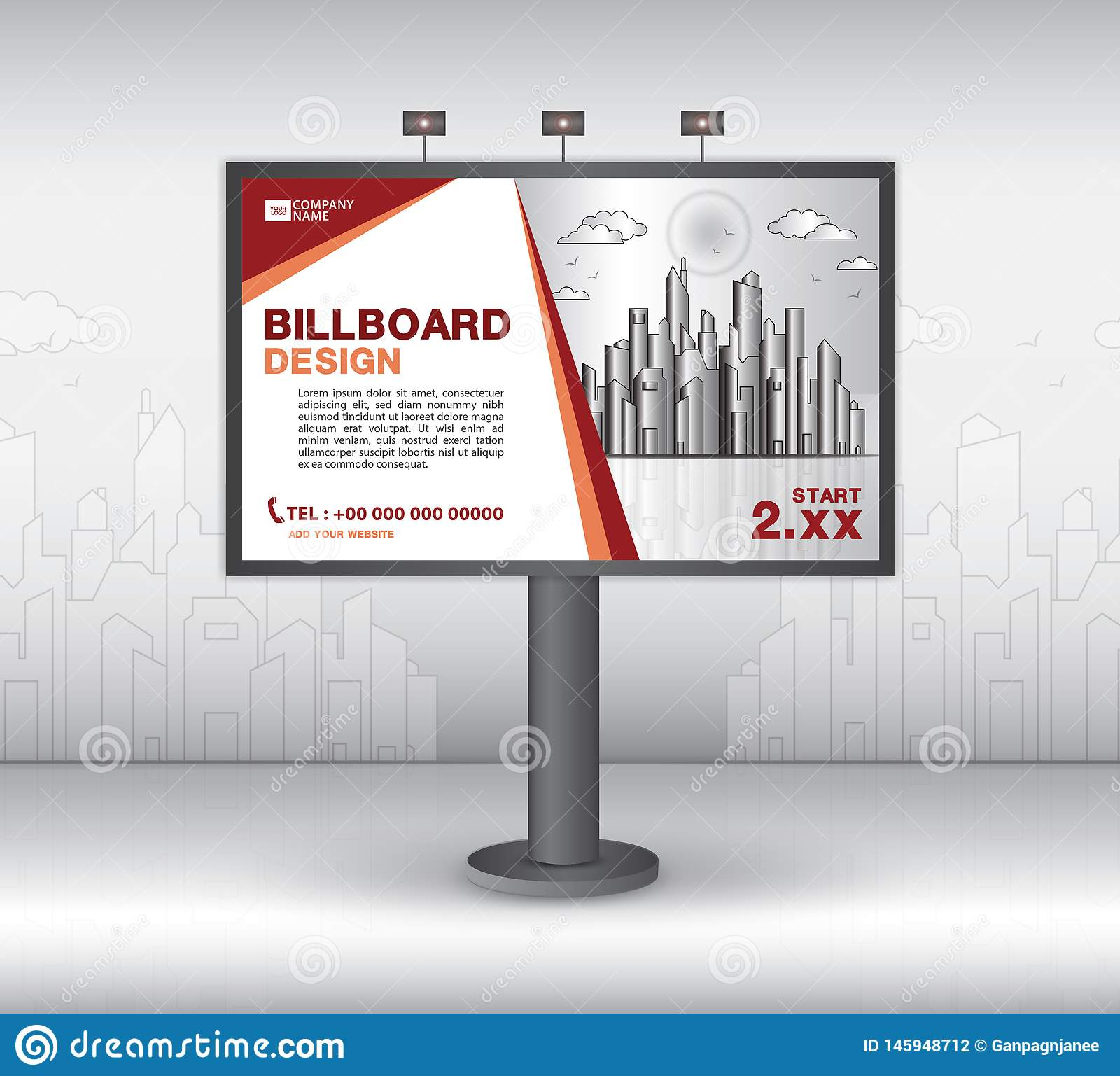 Billboard Banner Template Vector Design, Advertisement Throughout Outdoor Banner Template