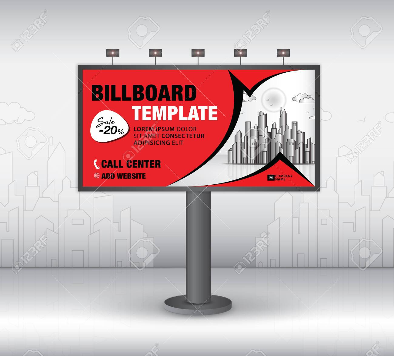 Billboard Design Vector, Banner Template, Advertisement, Realistic.. Intended For Outdoor Banner Template