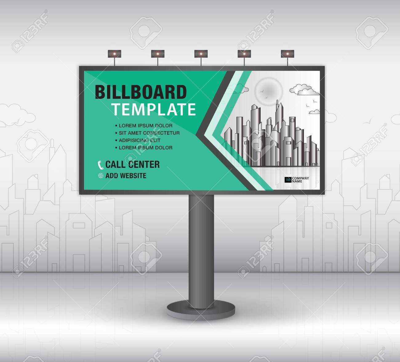 Billboard Design Vector, Banner Template, Advertisement, Realistic.. With Regard To Outdoor Banner Template