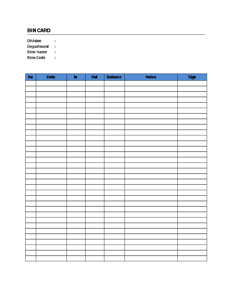 Bin Card - Are You Managing A Warehouse And Like To Regarding Bin Card Template