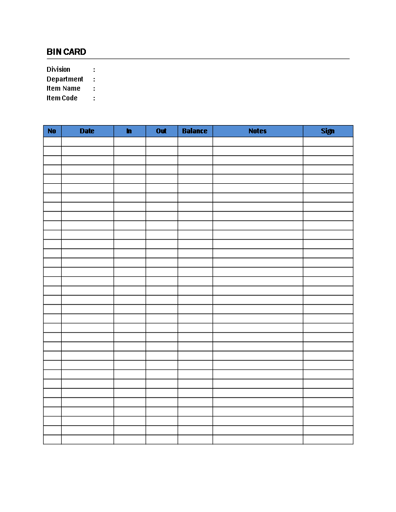 Bin Card – Are You Managing A Warehouse And Like To Throughout Sample Job Cards Templates