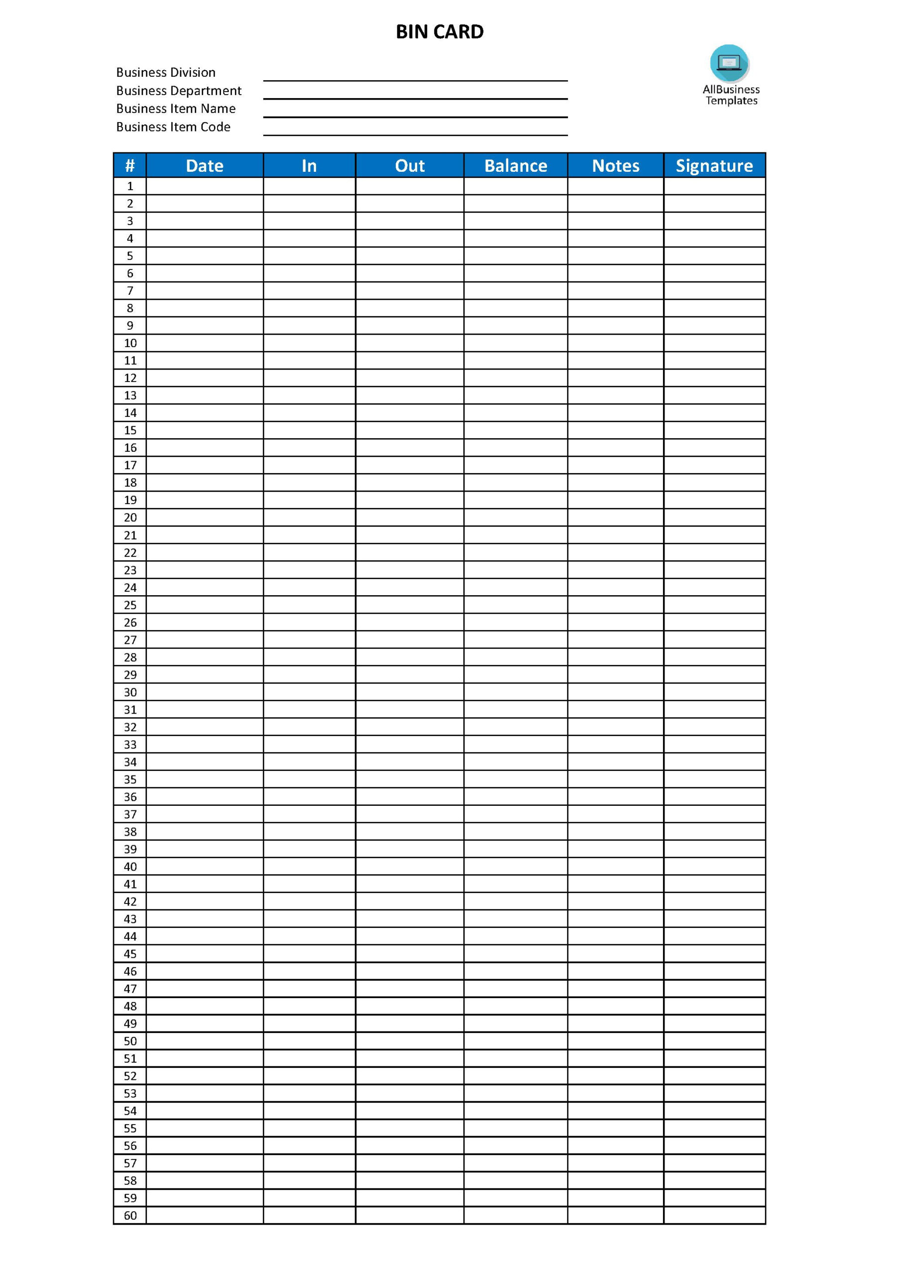 Bin Card Format Excel - Are You Managing A Store And Like To For Bin Card Template
