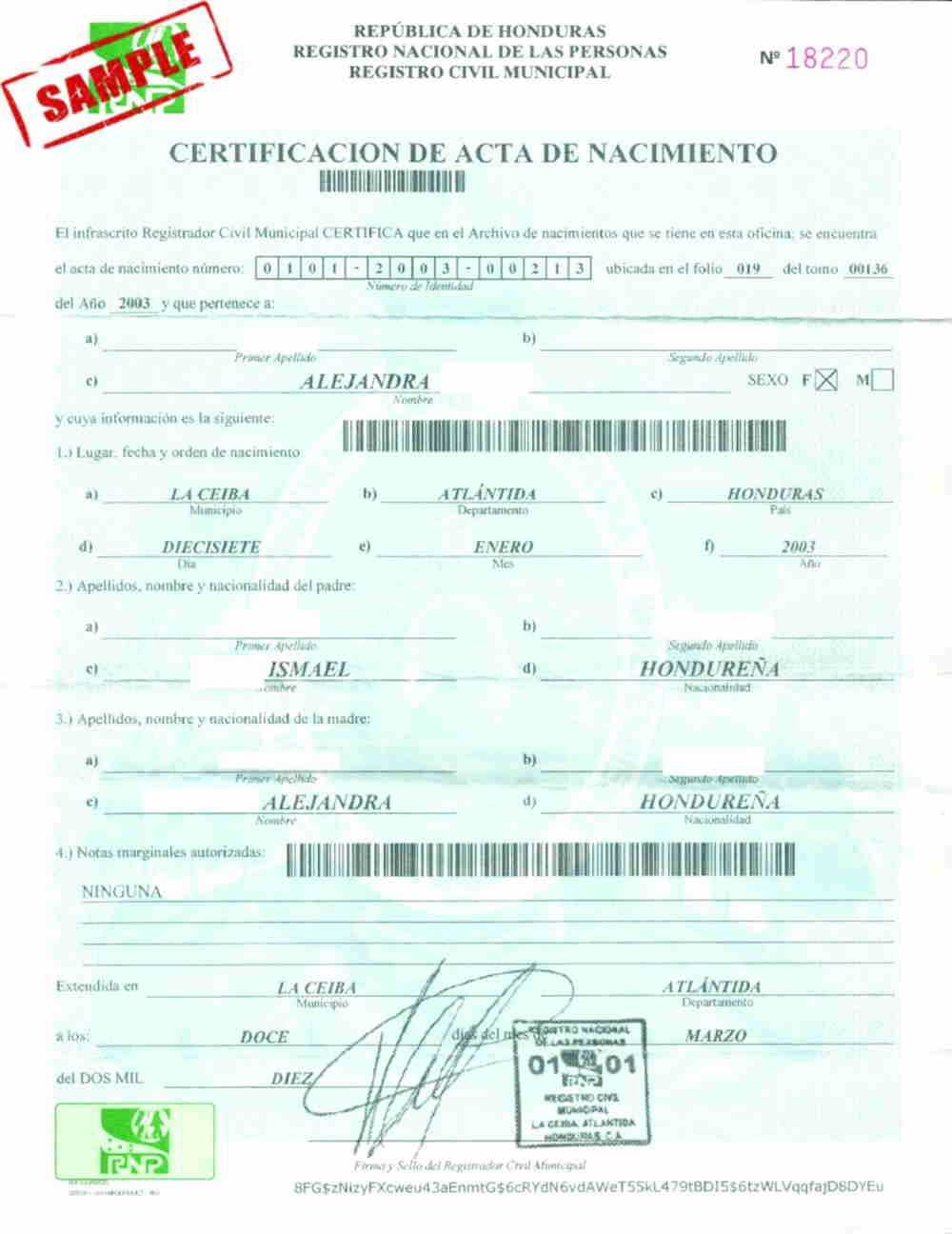 Birth Certificate From Honduras Not Accepted – Adjustment Of Pertaining To Birth Certificate Translation Template Uscis