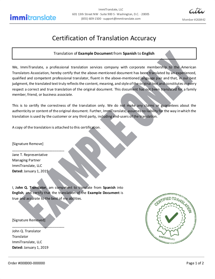 Birth Certificate Translations | Immitranslate Pertaining To Birth Certificate Translation Template Uscis