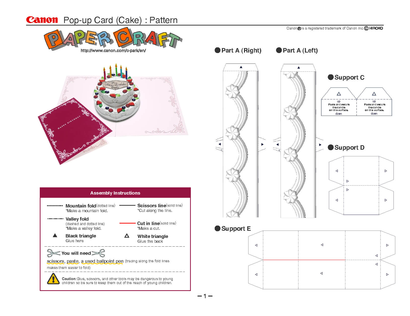 Birthday Cake Pop Up Card Template | Pop Up Card Templates With Happy Birthday Pop Up Card Free Template