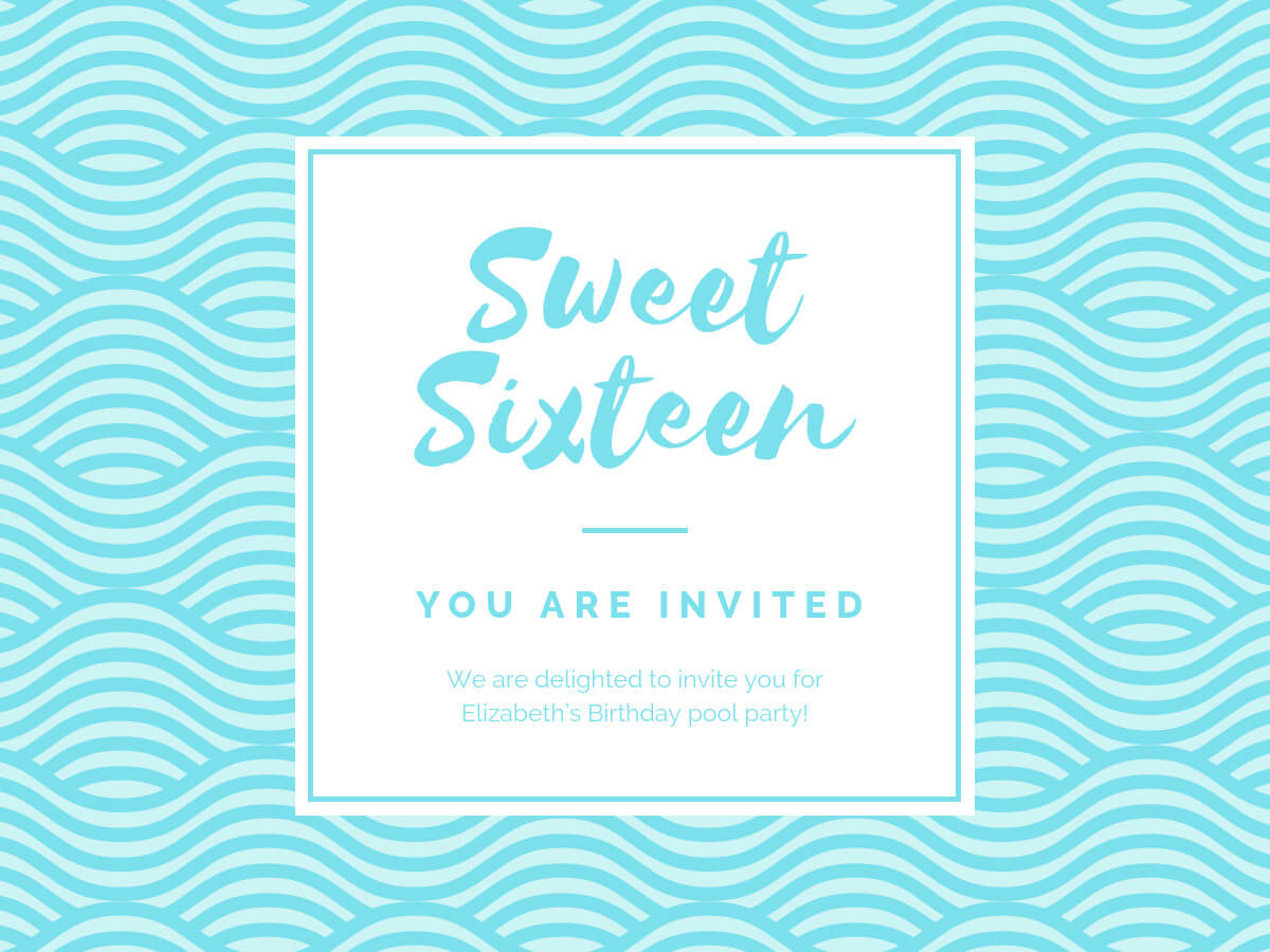 Birthday Party Invitation – Banner Template Pertaining To Sweet 16 Banner Template