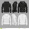 Black And White Blank Sweatshirt Hoodie Vector Templates Throughout Blank Black Hoodie Template