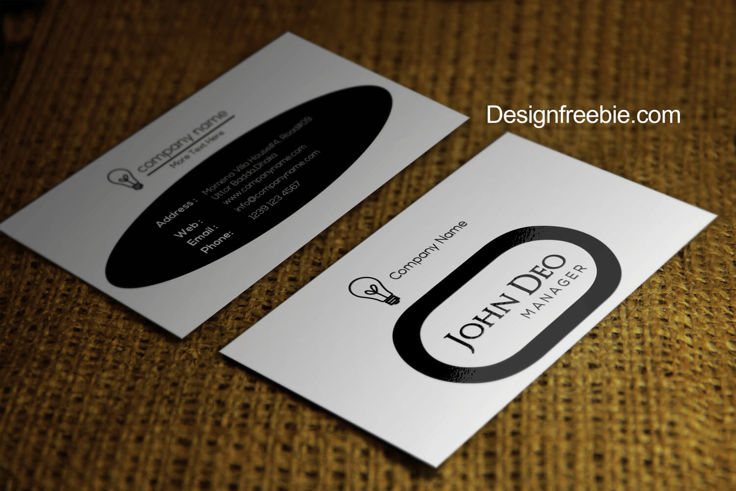Black And White Free Business Card Template Psd In Black And White Business Cards Templates Free