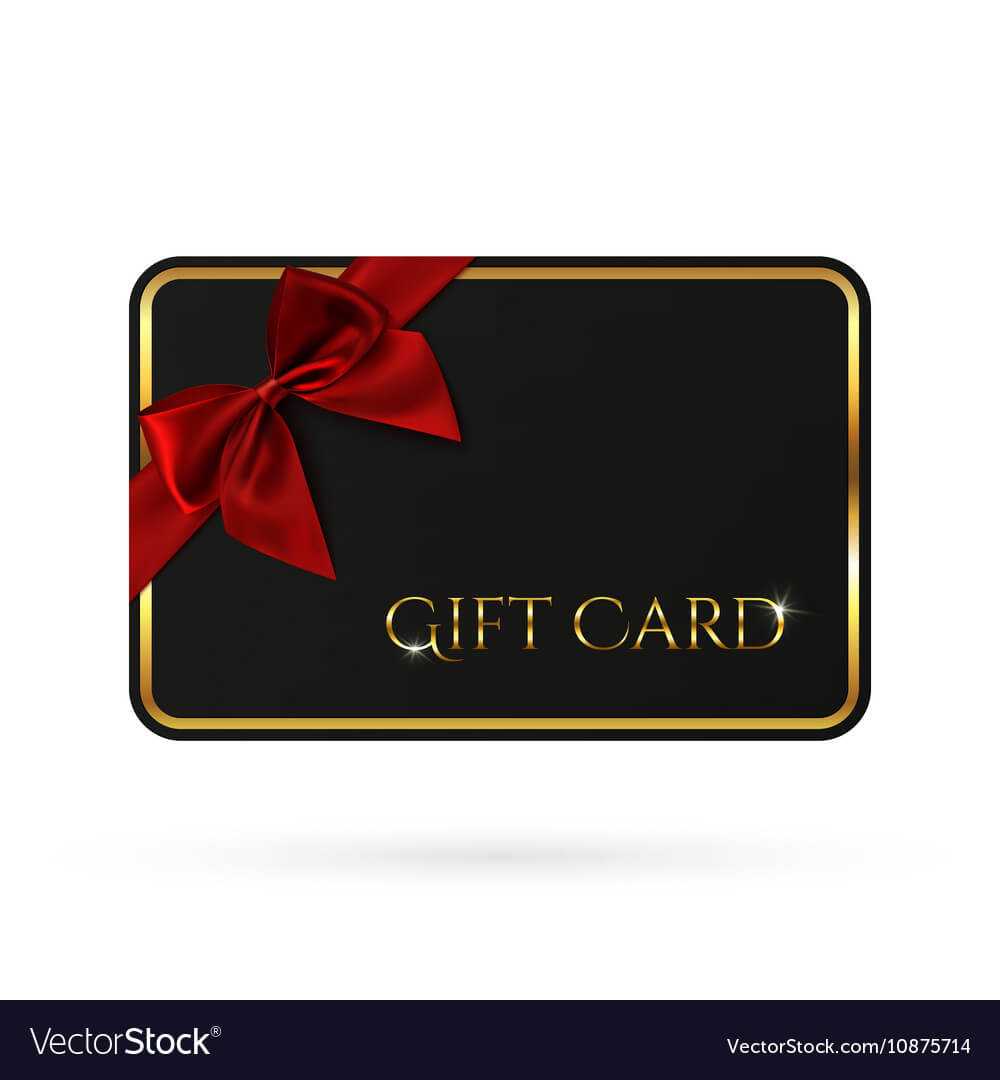 Black Gift Card Template With Red Ribbon And A Bow Within Gift Card Template Illustrator