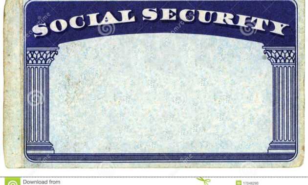 Blank American Social Security Card Stock Photo - Image Of for Social Security Card Template Download